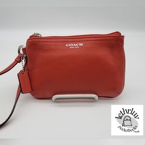 Coach Legacy Carnelian Leather Small Wristlet